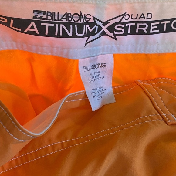 Billabong Quad Platinum X Stretch Orange Board Shirts, size 36 - Picture 3 of 10